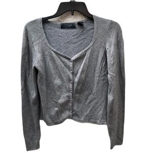 ❤️ EXPRESS GREY SWEETHEART CARDIGAN SWEATER SIZE SMALL